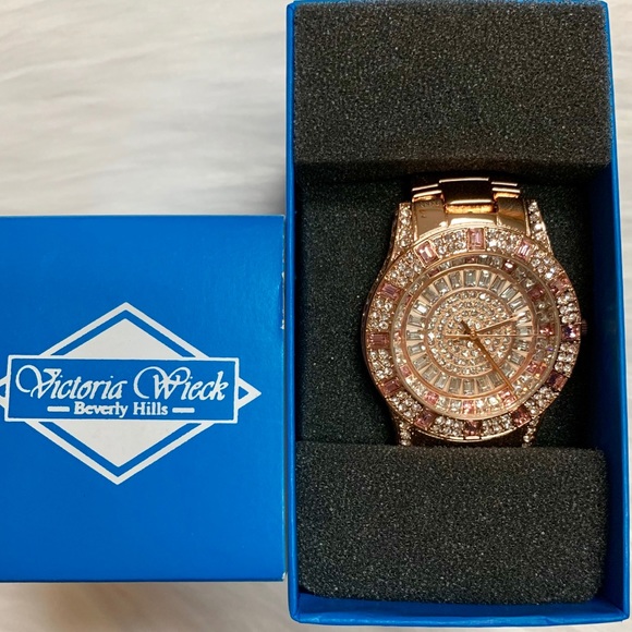 VICTORIA WIECK BEVERLY HILLS ROSE TONE WATCH NIB